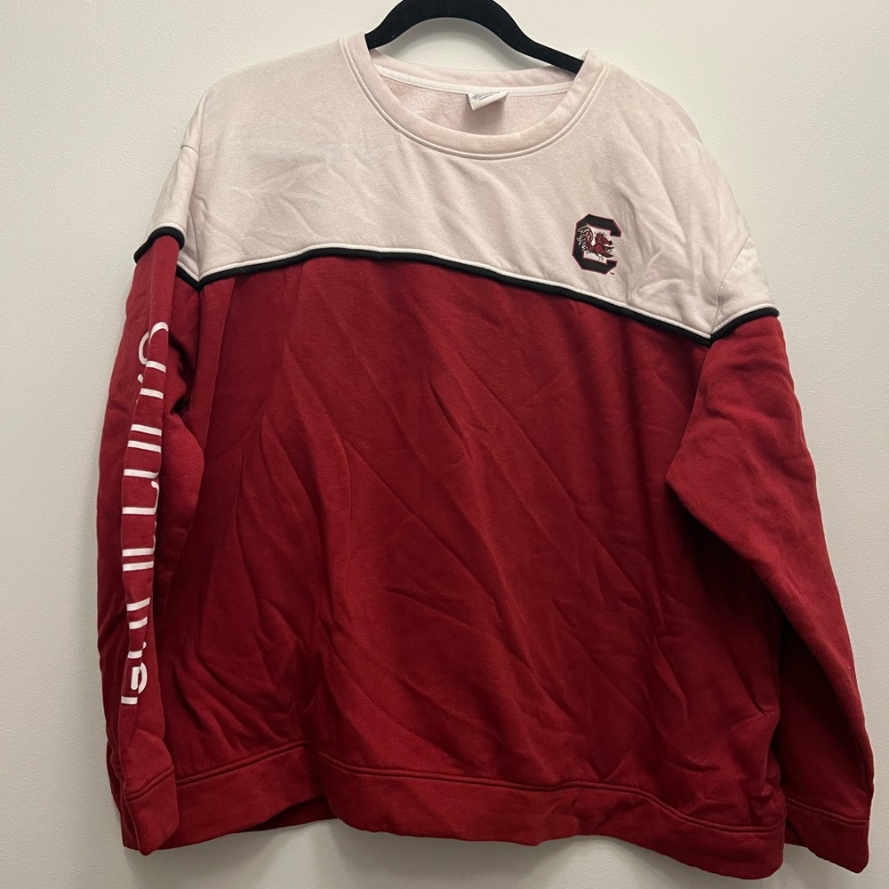 Champion Women’s Carolina Gamecocks Red & White Pullover Sweatshirt Sz 2XL